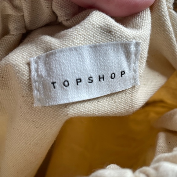 Top Shop Faux Leather Mesh bag with canvas insert. NWT - Picture 5 of 6